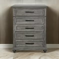 thumbnail image 6 of Benjara BM314412 54 in. Fimmy Rustic Gray Wood Finish & Black Tall Dresser Chest with 5 Drawers, 6 of 6