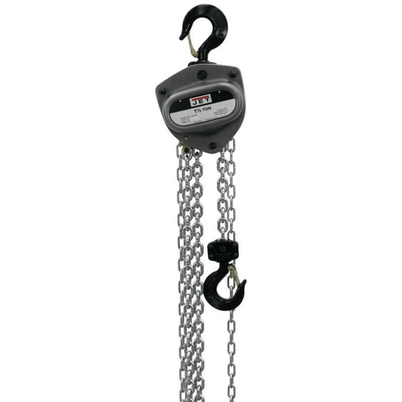 Jet L100 Series Hand Chain Hoist 1-1/2 Ton 10 Ft. Lift With Overload Protection
