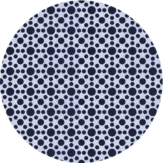 Ahgly Company Indoor Round Patterned Midnight Blue Area Rugs, 5' Round