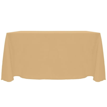 

Ultimate Textile (10 Pack) Reversible Shantung Satin - Majestic 90 x 132-Inch Rectangular Tablecloth - for Weddings Home Parties and Special Event use Camel Light Brown