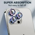 thumbnail image 2 of Dteck for Apple iPhone 15 Pro Max 3D Bling Diamond Ring Les Cover, Shockproof Drop Protection 9H Tempered Glass Camera Cover Metal Ring Case Friendly Scratch Resistant Camera Lens Protector, purple, 2 of 6