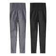 thumbnail image 4 of GEWSEY Women's 2 Piece Yoga Legging Seamless Workout High Waist Liftings Athletic Leggings (Dark Gray, XXL), 4 of 4