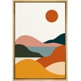thumbnail image 3 of PixonSign Framed Canvas Wall Art Abastract Mountain and Sun Landscape Canvas Prints Mid Century Modern Wall Art Boho Decor for Living Room Bedroom Dorm - 24"x36" Natural, 3 of 5