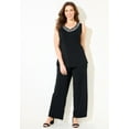 thumbnail image 4 of Catherines Women's Plus Size Petite Beaded 3-Piece Cardigan Pant Suit, 4 of 6