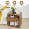 thumbnail image 3 of YOCWO Walnut Nightstand Set of 2 with Drawer for Bedroom, Wood Bedside Table with Arched Fluted, 3 of 8