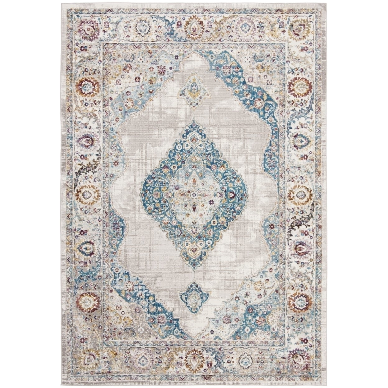 SAFAVIEH Aria Nita Oriental Runner Rug, Blue/Ivory, 2' x 8'