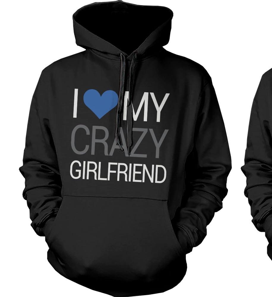 I Love My Crazy Boyfriend and Girlfriend Cute Matching Couple Hoodies ...