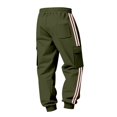 thumbnail image 6 of Gytharion Men's Cargo Sweatpants Loose Comfy Cinch Bottom Joggers Trendy Vintage Stripe Print Multi-Pocket Work Pants Lightweight Casual Drawstring Elastic Waist Hiking Pants for Men, 6 of 7