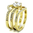 thumbnail image 4 of IP Gold(Ion Plating) Stainless Steel Ring with AAA Grade CZ in Clear for Women Clear Stone Color Style TK2742 Size 9, 4 of 5