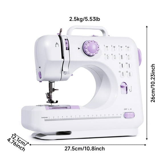 12 Stitch Patterns Portable Sewing Machine