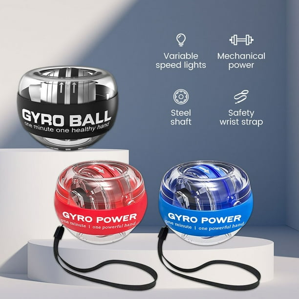 Breadeep Led Wrist Trainer Ball Auto Start Powerball Wrist Strengthener Gyroscope Forearm Fitness Exerciser Power Gyro Ball Hand Trainer Black Black