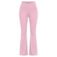 thumbnail image 4 of ThriftyPlait High Rise Flare Yoga Pants for Women Stretchy Crossover Waistband Flattering Bootcut Leggings Soft Workout Lounge Trousers for Gym, 4 of 7