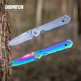 thumbnail image 3 of Dispatch 4PCS 5.3” Folding Pocket Knife, 3Cr13 Steel Blade, Pocket Knife with Non-Slip Steel Handle & Pocket Clip(Rainbow & Silver), 3 of 6