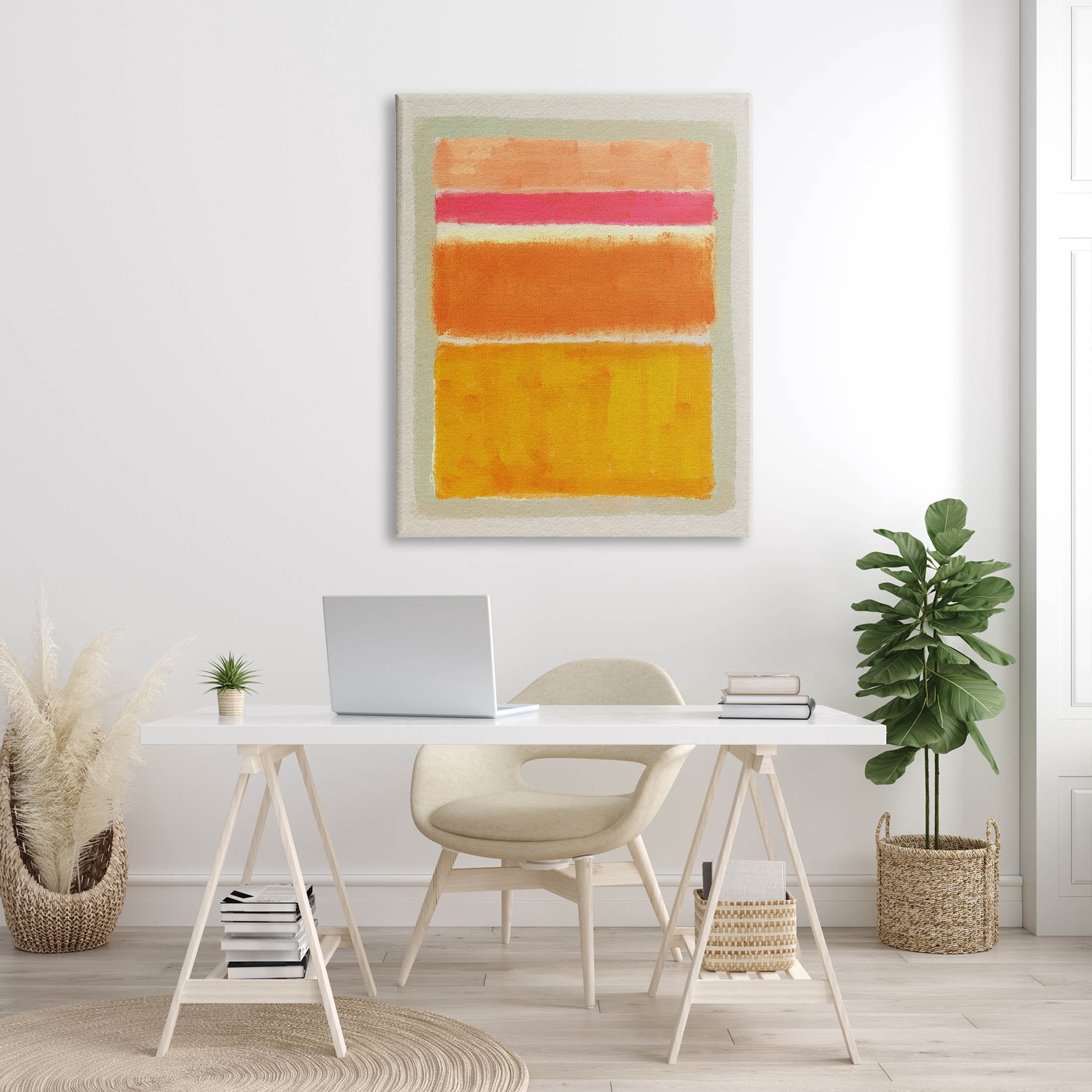 Stupell Industries Varied Orange Stripes Arrangement Painting Gallery Wrapped Canvas Print Wall Art, Design by Victoria Barnes