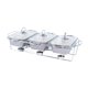 thumbnail image 2 of Dispía de plato Buffet Buffet Rectangular con cubierta con bandejas de calentamiento de soporte plato de cazuela para banquetes de vacaciones en hot, 2 of 8