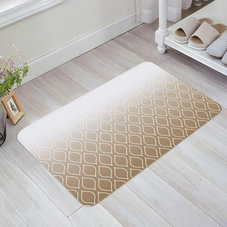

Geometric Durable Doormat Entrance Front Door Rug Shoes Mat Sponge Carpet Indoor Non Slip Floor rDoor Mats - Moroccan Pattern Brown White Gradient 20x32 Inch