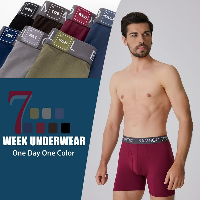 Bamboo Cool Men's Anti-Chafing Boxer Briefs with Ball Pouch, Quick