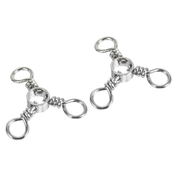 3 Way Swivel, 103lb Stainless Steel Cross Line Terminal Tackle, Silver 50 Pack