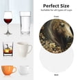 thumbnail image 6 of Naloa Palatial Gold Pattern Horse Leather Coasters for Drinks, Durable Drink Coasters 4 Set for Tabletop Protection, Luxurious Home Décor and Housewarming Gift ( {designName})Round Shape, 6 of 6