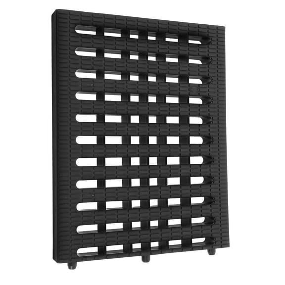 ULTNICE 1Pcs Black Polymer Plastic Rectangular Drain Strainers for Sewer Cover Outdoor Use 9.9X7.7X0.9In