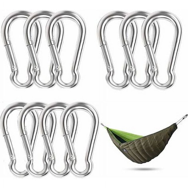10 Piezas Mosquetón de Acero Inoxidable Amarre Mosquetón Clip Mosquetón Impermeable A Prueba de Herrumbre Duradero Para Deportes Hamaca Pesca Columpio Camping Hogar Jardinería Decoración Ormromra BST3056362