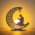 thumbnail image 5 of Visland Eid Crafts Night Light, Ramadan Light Handmade 3D Wooden Moon Shape LED Light Decoration, Ramadan Mubarak Lamp Home Party Bedroom Eid Ornaments for Muslims Ramadan Islamic Table Decor, 5 of 8
