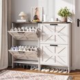 thumbnail image 6 of VEANERWOOD Shoes Storage Cabinet With Doors, Farmhouse Shoe Cabinet With 2 Flip Drawers For Entryway,Gray, 6 of 12