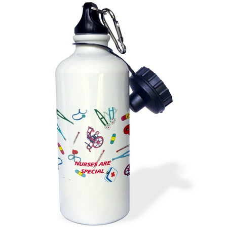 Special Order Bottles - 3dRose Purple Blue Red Nurses Are Special, Sports Water Bottle, 21oz