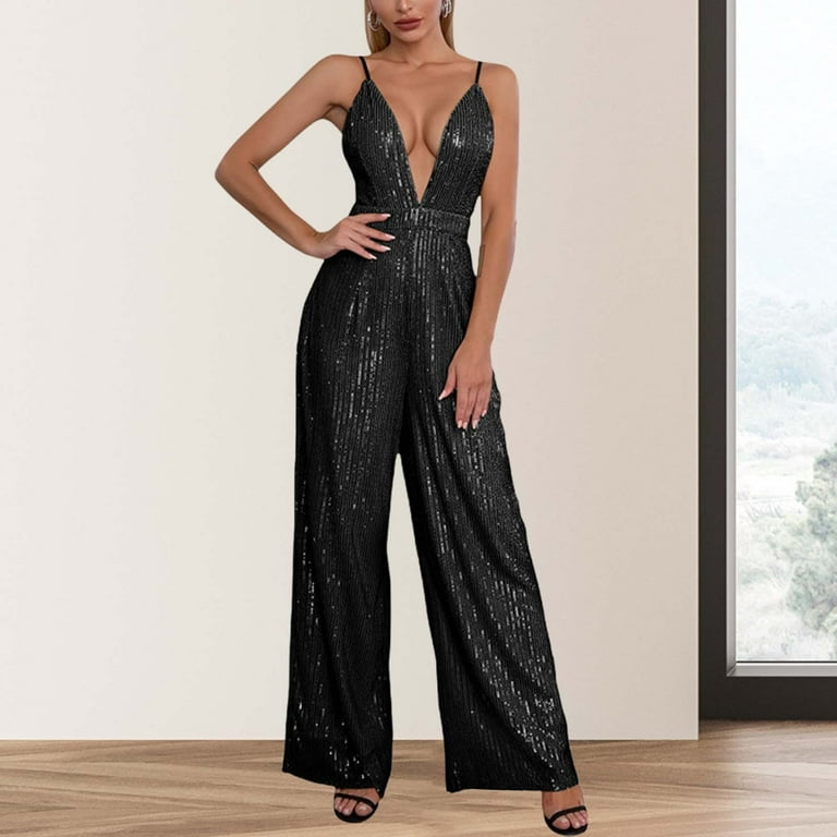 JFGHDG Evening Jumpsuits for Women Bell Bottom Jumpsuit for Women Sequin Romper for Women Party Night Tall Jumpsuits for Women Long Party Rompers for Women Sequin Jumpsuits for Women Black M - JFGHDG Evening Jumpsuits for Women Bell Bottom Jumpsuit for Women Sequin Romper for Women Party Night Tall Jumpsuits for Women Long Party Rompers for Women Sequin Jumpsuits for Women Black M -