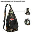 thumbnail image 2 of Waterproof Hiking Backpack Sling Bag for Women – Lightweight Crossbody Bags with Adjustable Strap, Multipurpose Chest Bag for Travel, Outdoor Adventures & Everyday Use – Boho Vintage Mushroom Design, 2 of 4
