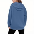 thumbnail image 6 of Zip Up Hoodie Women Long Sleeve Plus Size Plain Hooded Sweatshirts Fall Winter Trendy Casual Jacket with Pockets Shirts(Navy,S), 6 of 6
