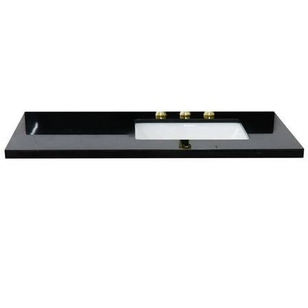 BELLATERRA HOME LLC 43 Black galaxy countertop and single rectangle right sink