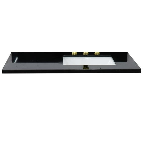 BELLATERRA HOME LLC 43 Black galaxy countertop and single rectangle right sink