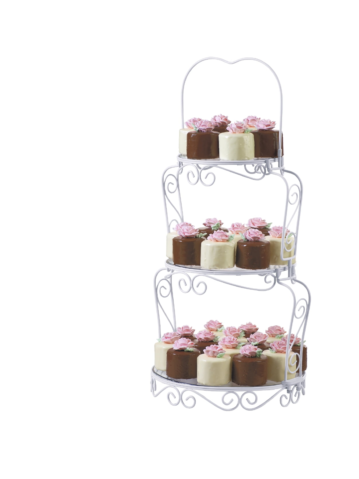 4 Tier Metal Scrolled 23 Mini Cupcake Stand Display Holder Wedding Birthday More 