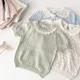 thumbnail image 2 of Cutemily-Camiseta de algodón calada de punto para niña, Top de manga corta con cuello redondo y cuello abatible, Top transpirable con bloques de Color, 2 of 5