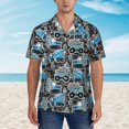 thumbnail image 2 of Susaid Blue Excavator Print Hawaiian Shirts for Men Women,Hawaiian Summer Short-Sleeve Casual Relaxed-Fit Button-Down,X-Large, 2 of 7