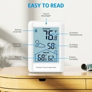 Acurite Weather Station, AMIR Indoor Thermometer with 328ft Remote Sensor Outdoor Thermometer Humidity Gauge for Home Greenhouse Office Bedroom