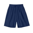 thumbnail image 3 of Asxite Plus Size Womens Pajamas Pants Elastic Waist Solid Pocket Casual Short Sleepwear, 3 of 6