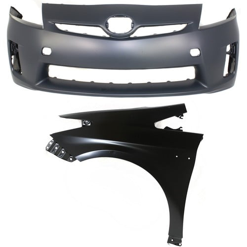 Bumper Cover Kit For 2010-2011 Toyota Prius Front Bumper Cover and Fender 2pc