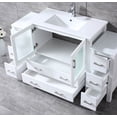 thumbnail image 2 of Lexora LV341860SAESM22 60 in. Volez Single Vanity with Side Cabinet, Integrated Top, White Integrated Square Sink & 22 in. Mirrors - White, 2 of 3