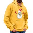 thumbnail image 2 of Jjayotai Christmas Hoodies for Men, Fashion Funny Printed Reindeer Snowman Hoodies, Long Sleeve Hooded Pullover Sweatshirts Yellow L, 2 of 5
