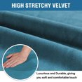 thumbnail image 3 of Velvet Dining Chair Covers Stretch Chair Covers for Dining Room Set of 4 Parson Chair Slipcovers Chair Protectors Covers Dining, Soft Thick Solid Velvet Fabric Washable, Peacock blue, 3 of 5