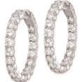thumbnail image 2 of Sterling Silver Rhodium-Plated Cz In And Out Hinged Hoop Earrings (27 X 28) Made Indonesia qe7966, 2 of 5
