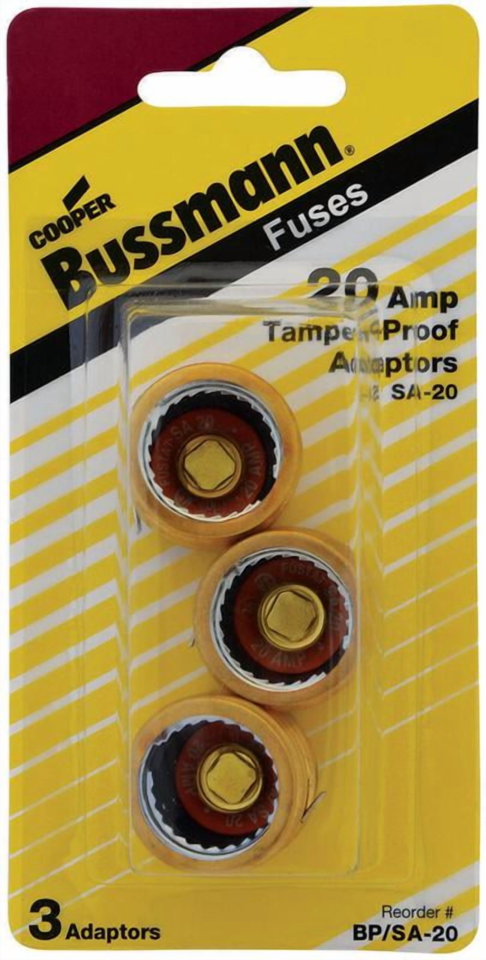 Bussman BP/SA-20 20 Amp Plug Fuse Adapter 3 Count
