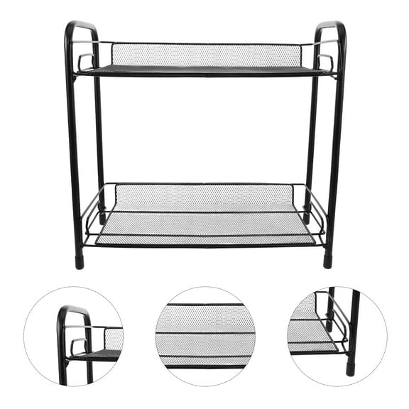 2 Tier Coffee Bar Organizer for Home Office, Spice Rack for Countertop, Kitchen Counter Storage Shelf