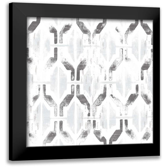 Vess, June Erica 12x12 Black Modern Framed Museum Art Print Titled - Monoprint Tile IX