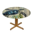 thumbnail image 3 of Orinice Turtle Sea Life Starfish Round Table Cover Stain Resistant Washable Indoor Outdoor Tablecloth Kitchen Dining Wedding Parties Table Cloth 100% Polyester Fiber 54-58, 3 of 8