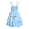 thumbnail image 4 of ATOGUTA Dresses for Girls formal Light Blue Ruffle Summer Dresses Cute Birthday Party Princess Sundress 5T-14, 4 of 5