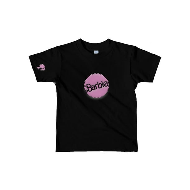 Playera de Barbie con diseño en 3D Negra para niña negro XL Genérico Playera de Barbie Negra para niña
