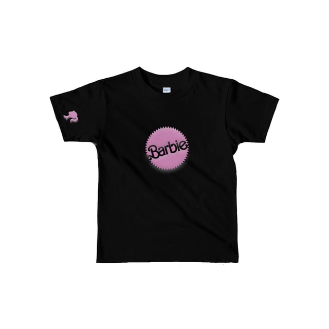 Playera de Barbie con diseño en 3D Negra para niña negro M Genérico Playera de Barbie Negra para niña